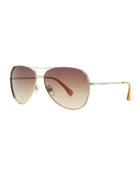 MICHAEL Michael Kors Sadie Aviator with Crystals